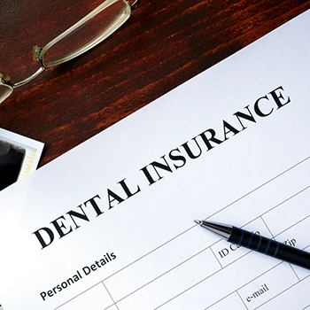 a close-up of a dental insurance form