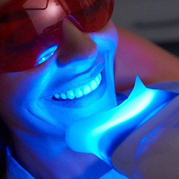 Patient having their teeth professionally whitened